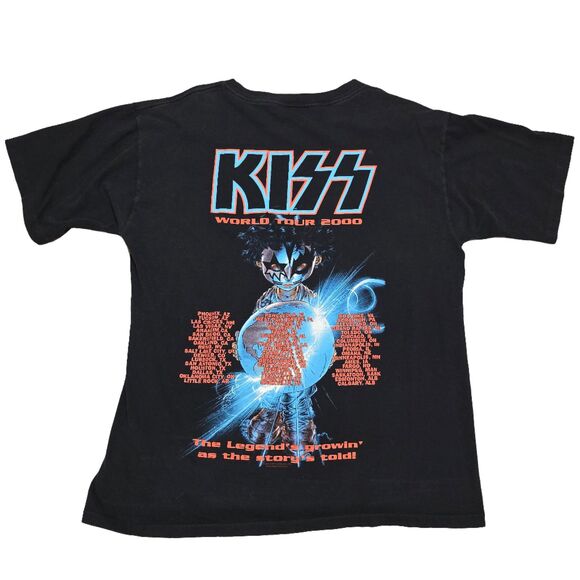 Vintage 2000 KISS Farewell Tour T-Shirt World Tour 2000 All Sport L Band Tee - Picture 2 of 5